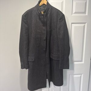 Zara Man Wool Overcoat Gold Label Men’s XXL Trench Coat Made In Morocco y2K